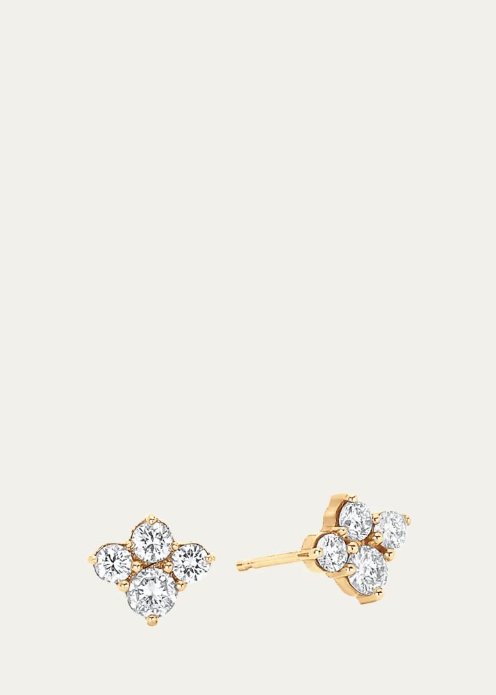 Sara Weinstock 18K Yellow Gold Diamond Cluster Stud Earrings Cover