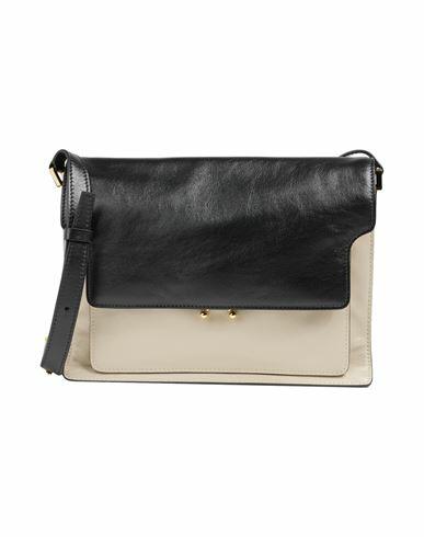 Marni Woman Cross-body bag Black Bovine leather, Brass Cover