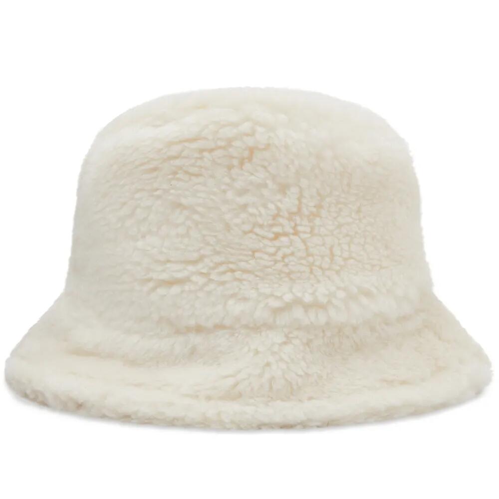 Stand Studio Women's Wera Faux Teddy Bucket Hat in White Cover