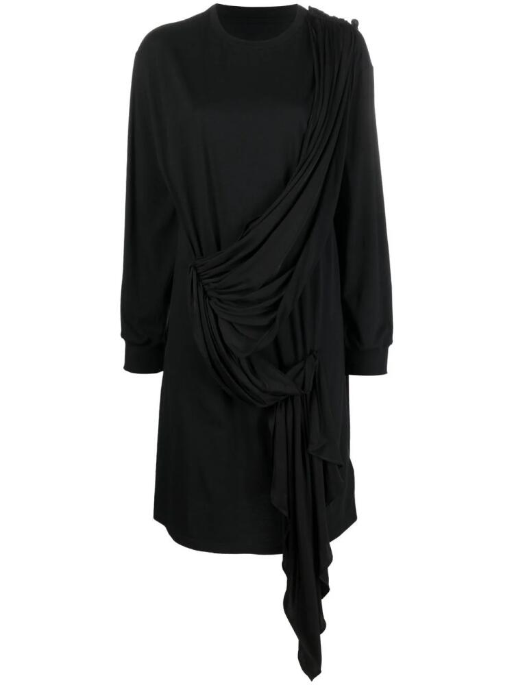 MM6 Maison Margiela long-sleeve draped jumper dress - Black Cover