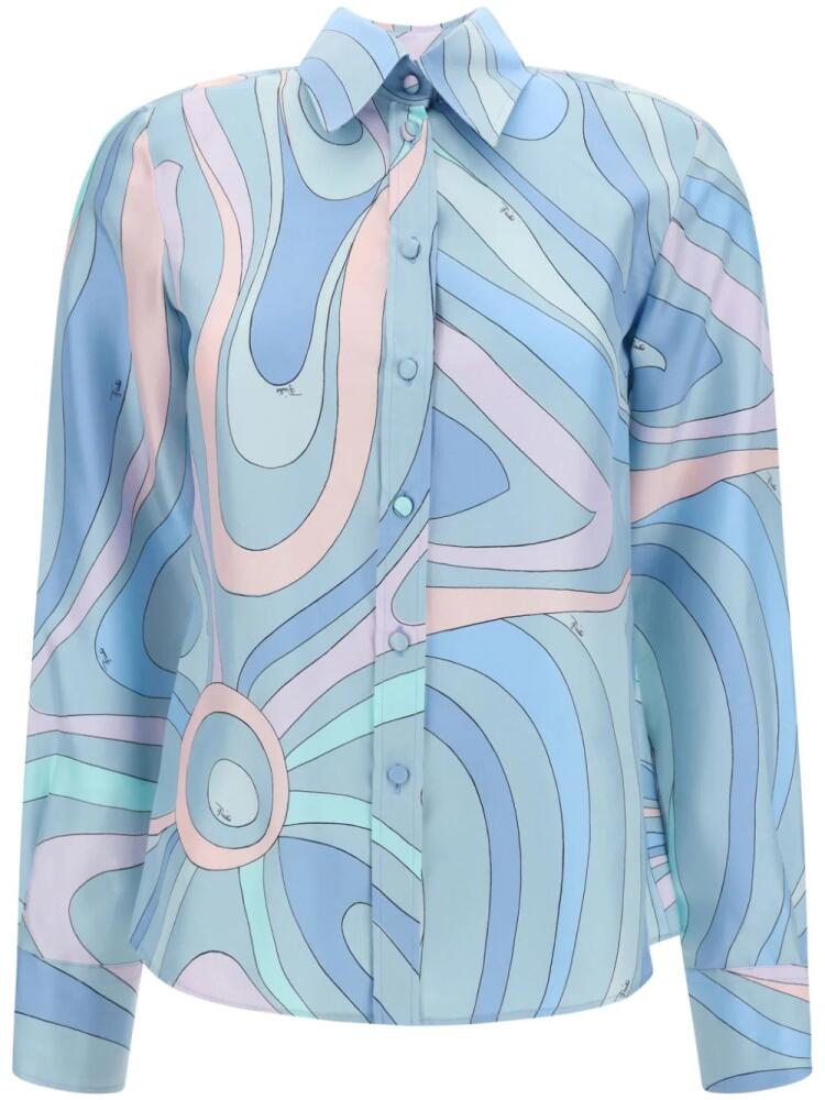 PUCCI Marmo-print shirt - Blue Cover