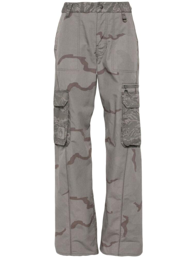 Marine Serre Regenerated wide-leg cargo trousers - Grey Cover