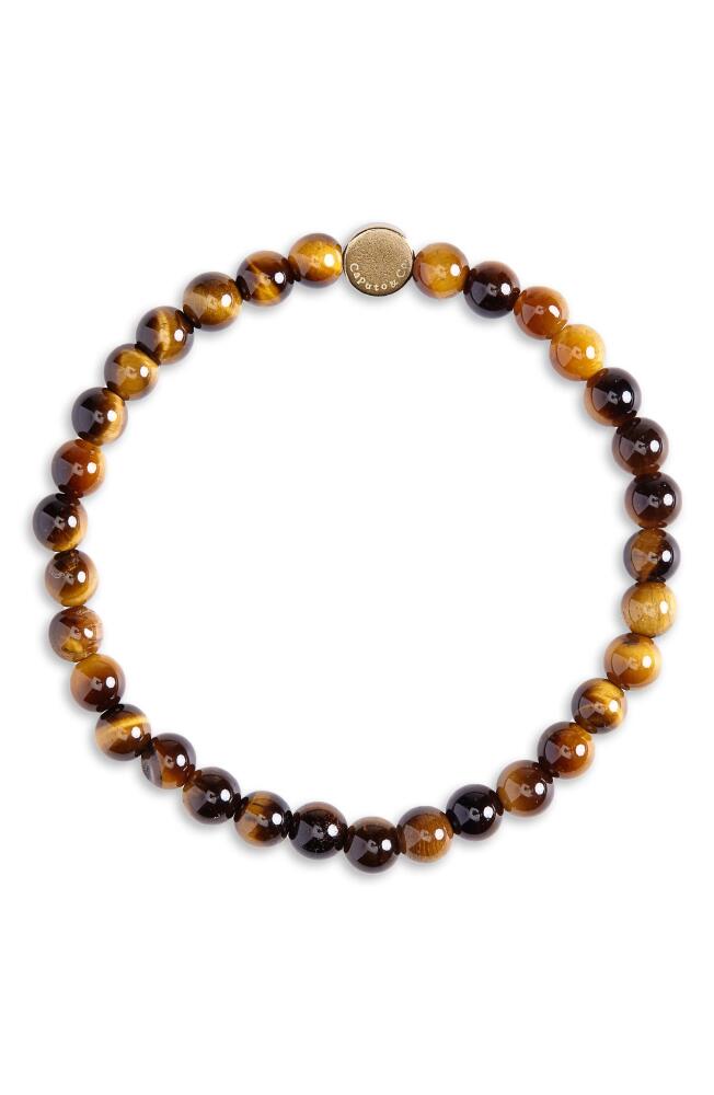 Caputo & Co. Men's Stone Bead Bracelet in Yellow Tiger Eye Cover