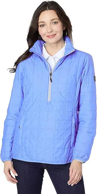 Cutter & Buck Rainier Primaloft 1/2 Zip Popover (Blue Melange) Women's Clothing Cover