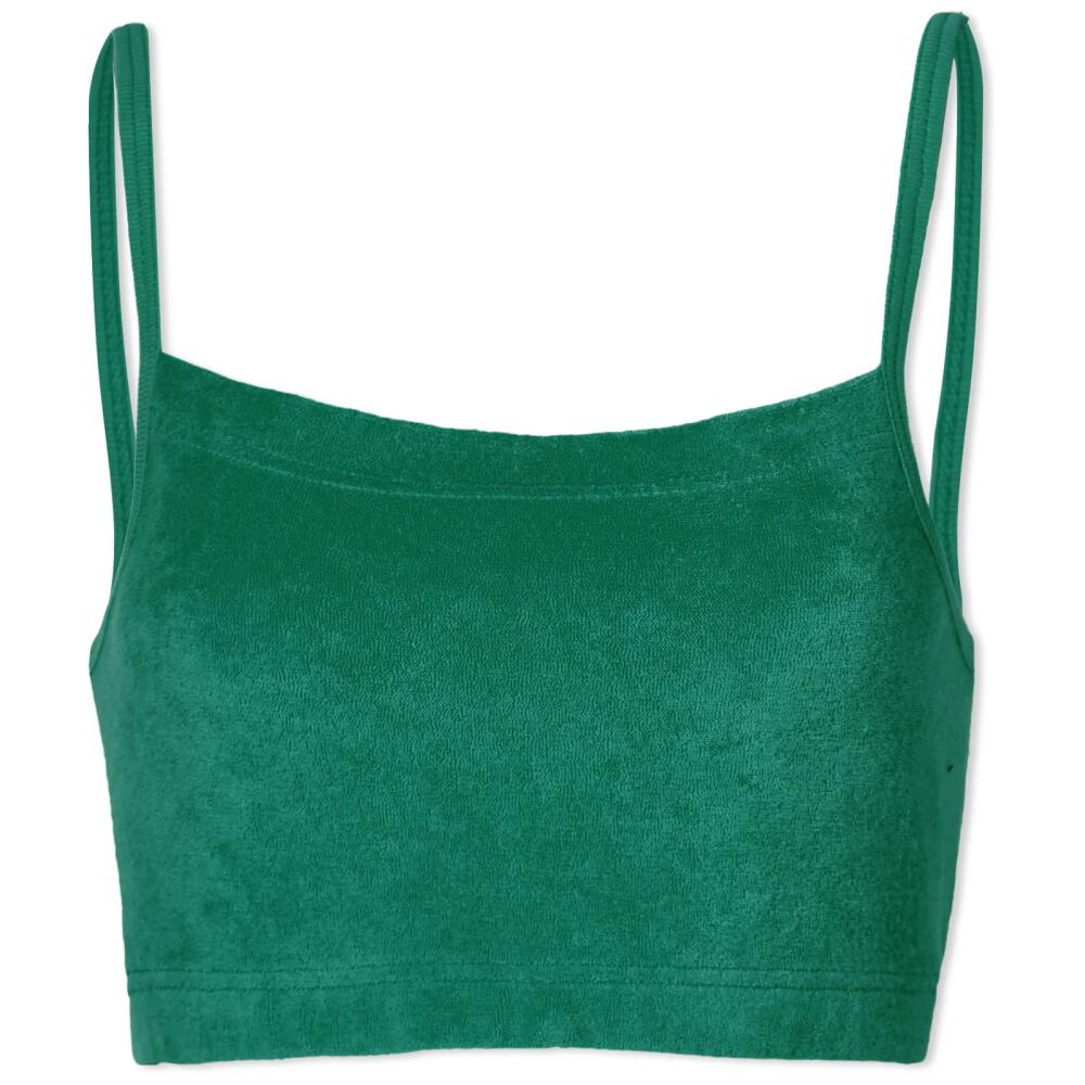 Howlin by Morrison Women's Howlin' Velour Spooky Do Crop Top in Mezcal Green Cover