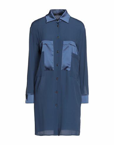 Carla G. Woman Mini dress Blue Acetate, Silk, Viscose, Elastane Cover