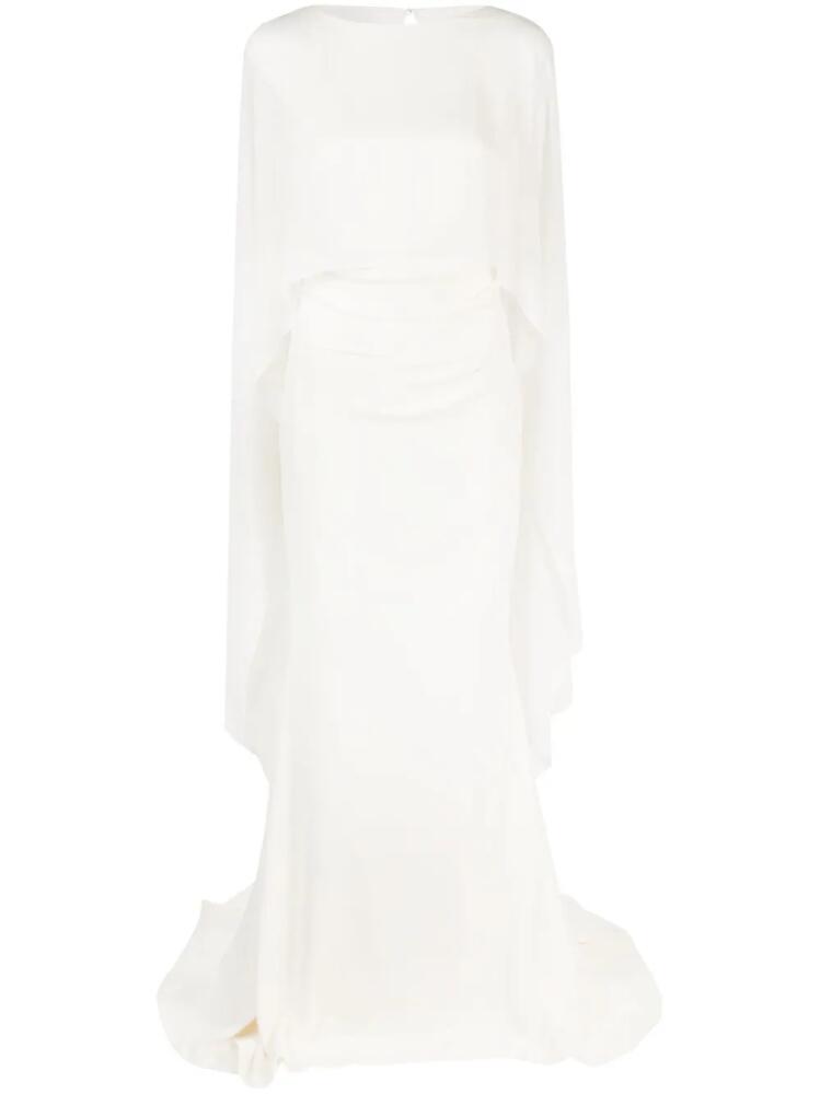 Talbot Runhof mermaid cape gown - White Cover