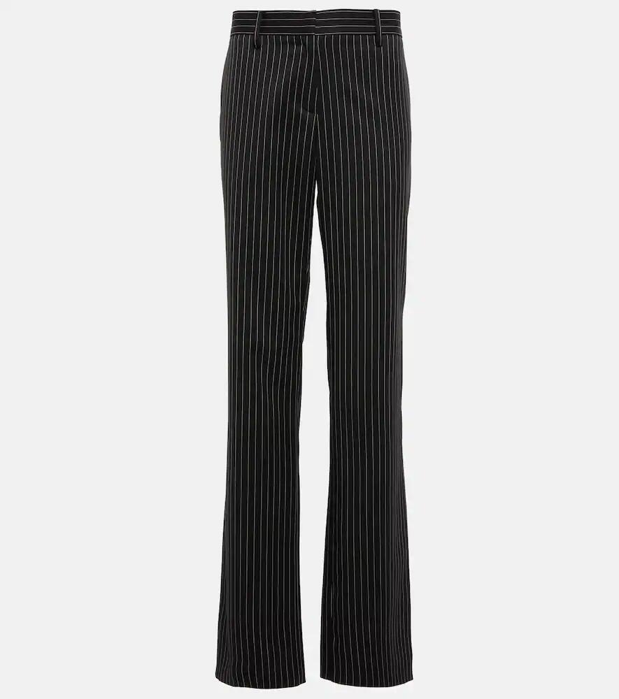 Magda Butrym Pinstripe low-rise straight wool pants Cover