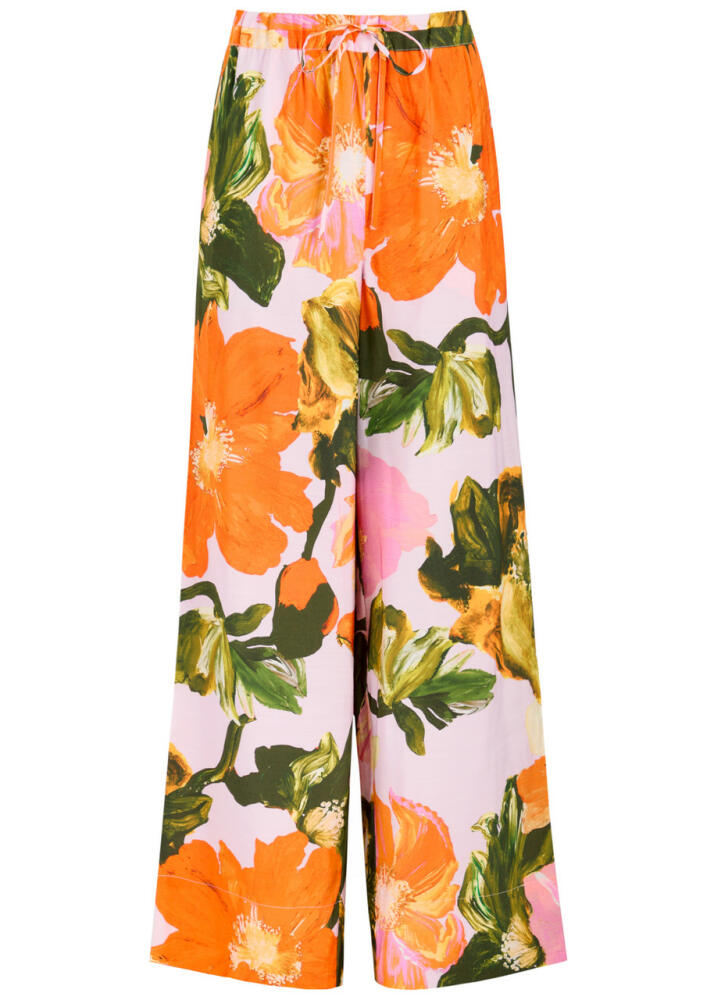 Stine Goya Emi Floral-print Wide-leg Trousers - Orange Cover