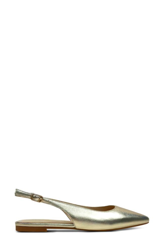 Yosi Samra Vera Pointed Toe Slingback Flat in Light Gold Metallic Cover