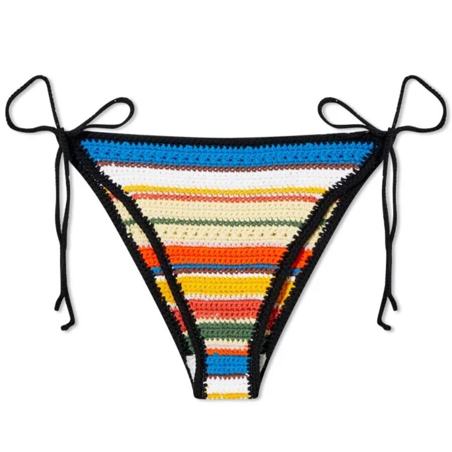 Ganni Ladies Beach Stripe Multi Crochet Bikini Bottom Cover