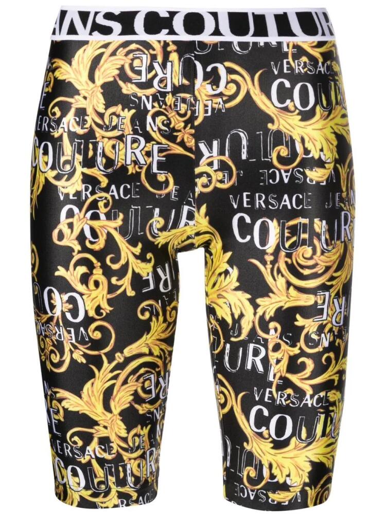 Versace Jeans Couture baroque-print cycling shorts - Black Cover