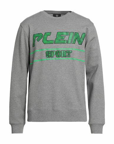 Plein Sport Man Sweatshirt Grey Cotton, Polyester Cover