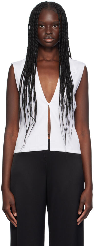 LESET White Yoko Tank Top Cover