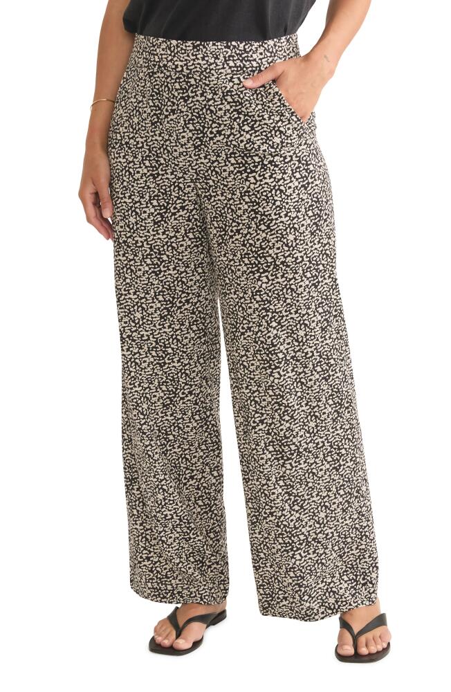 Marine Layer Allison Cheetah Print Wide Leg Trousers in Light Cheetah Cover