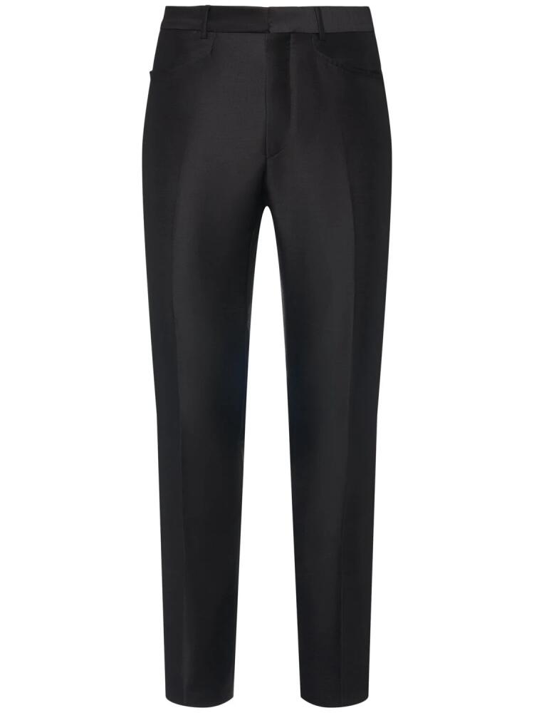 TOM FORD Wool Blend Twill Straight Pants Cover