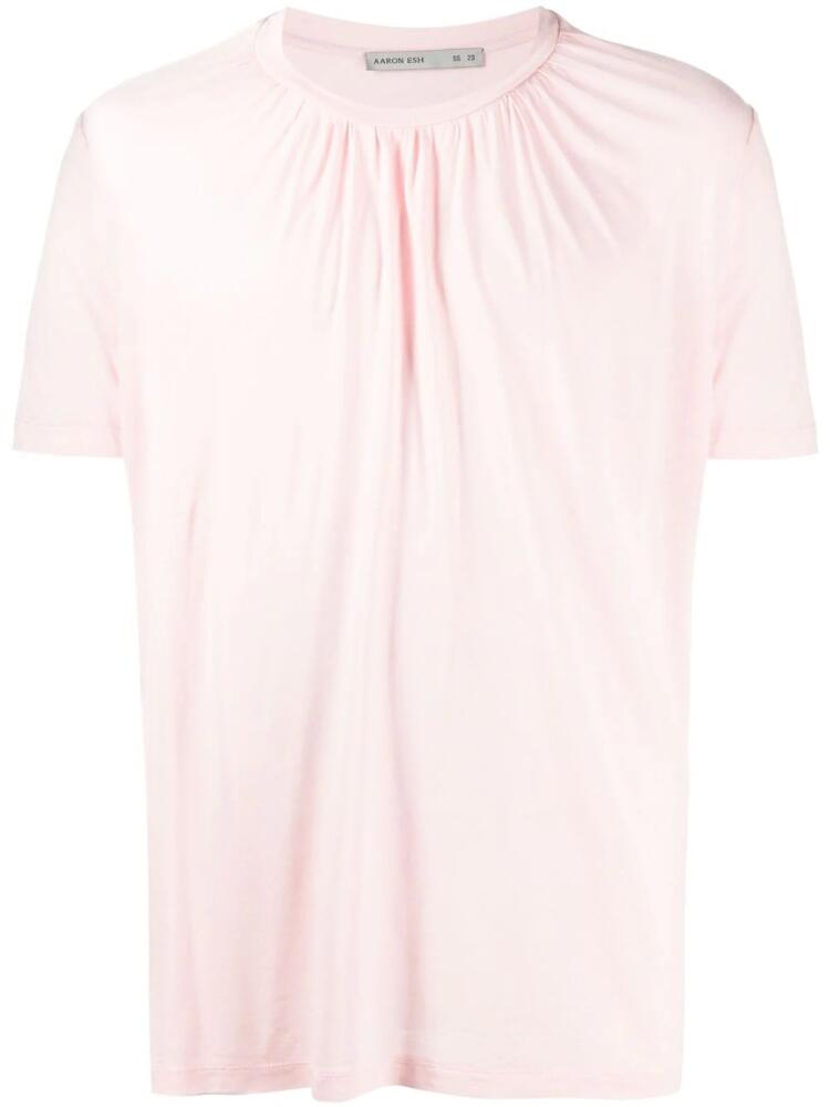 AARON ESH ruched-detail short-sleeve T-shirt - Pink Cover