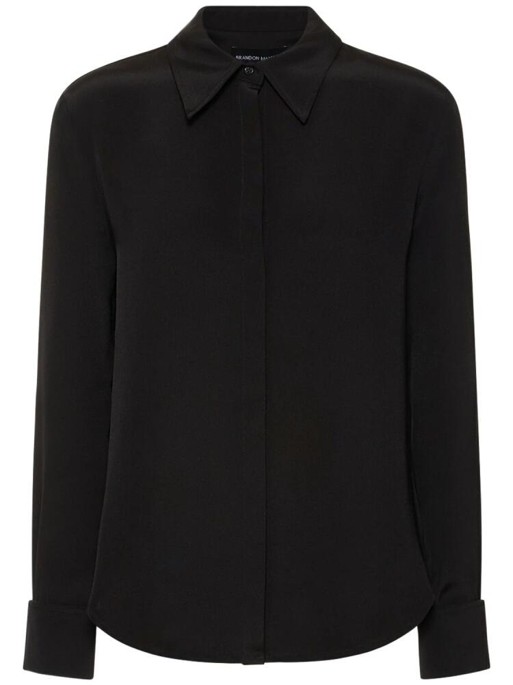 BRANDON MAXWELL Classic Silk Crepe Shirt Cover