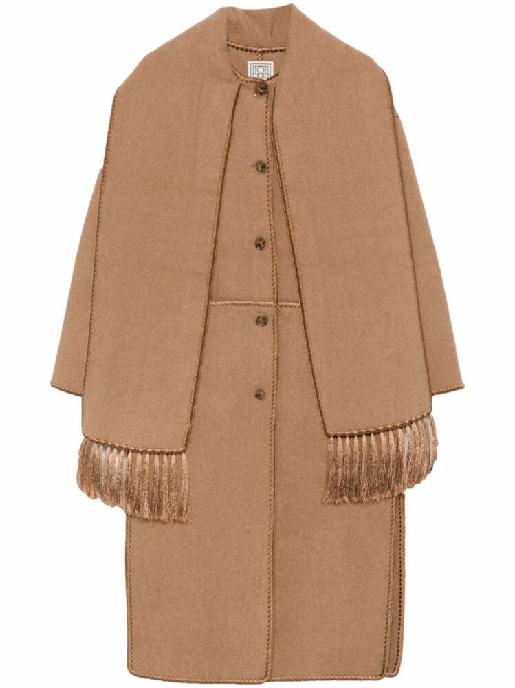 TOTEME embroidered scarf coat - Brown Cover