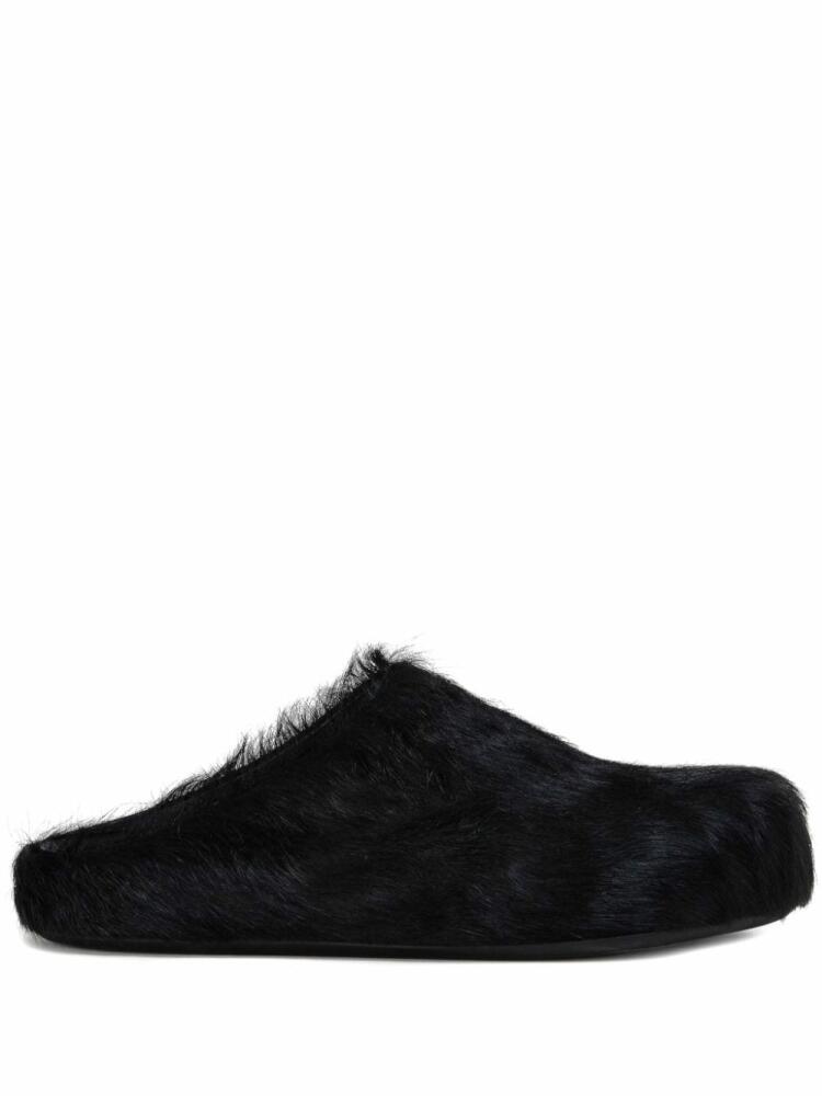 Marni Fussbet Sabot calf-hair slippers - Black Cover