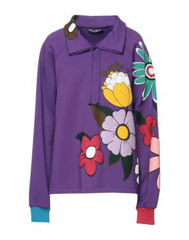 Dolce & gabbana Woman Sweatshirt Dark purple Cotton, Polyester, Elastane Cover