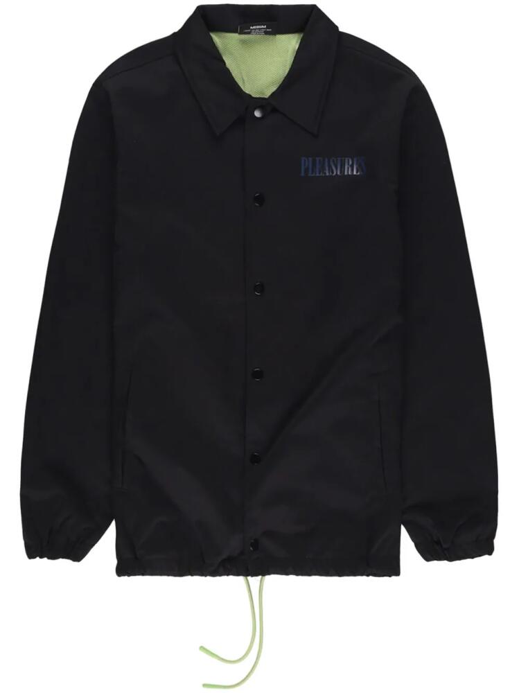 Pleasures logo-print button-up jacket - Black Cover