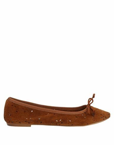 Carlo Pazolini Woman Ballet flats Brown Soft Leather, Textile fibers Cover