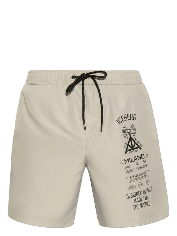 Iceberg logo-print swim shorts - Grey Cover