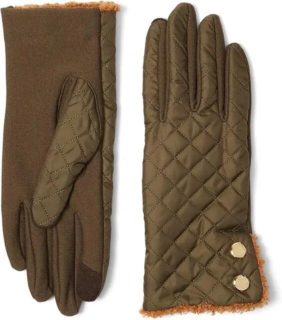 Lauren Ralph Lauren Printed Barn Glove with Sherpa Trim (Deep Olive) Gore-Tex Gloves Cover