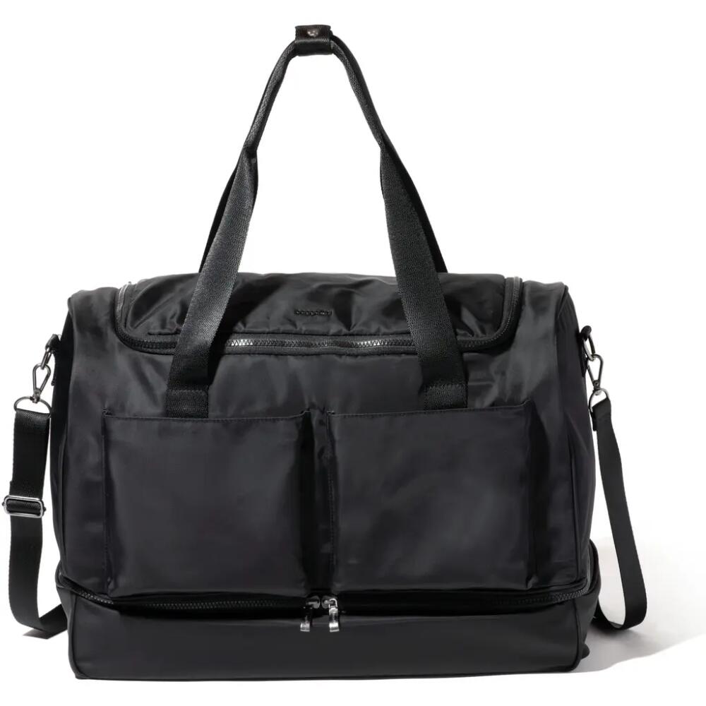 BAGGALLINI Deluxe Fifth Avenue Weekender Bag in Black Twill Cover