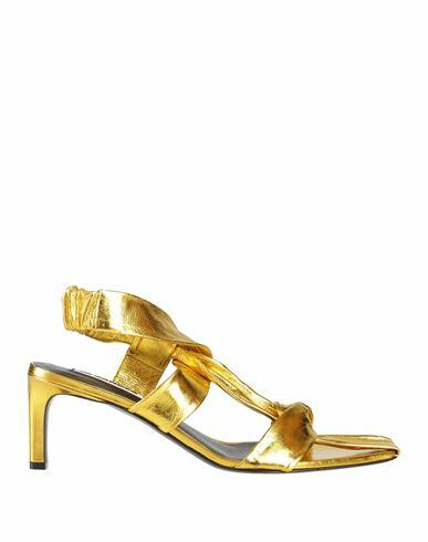 Jil Sander Woman Sandals Gold Calfskin Cover