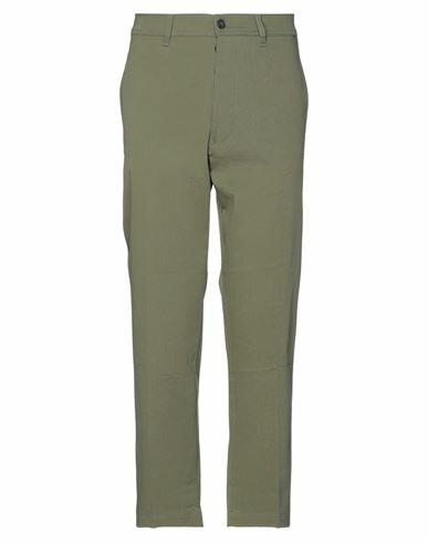 Brian Dales Man Pants Military green Cotton, Elastane Cover