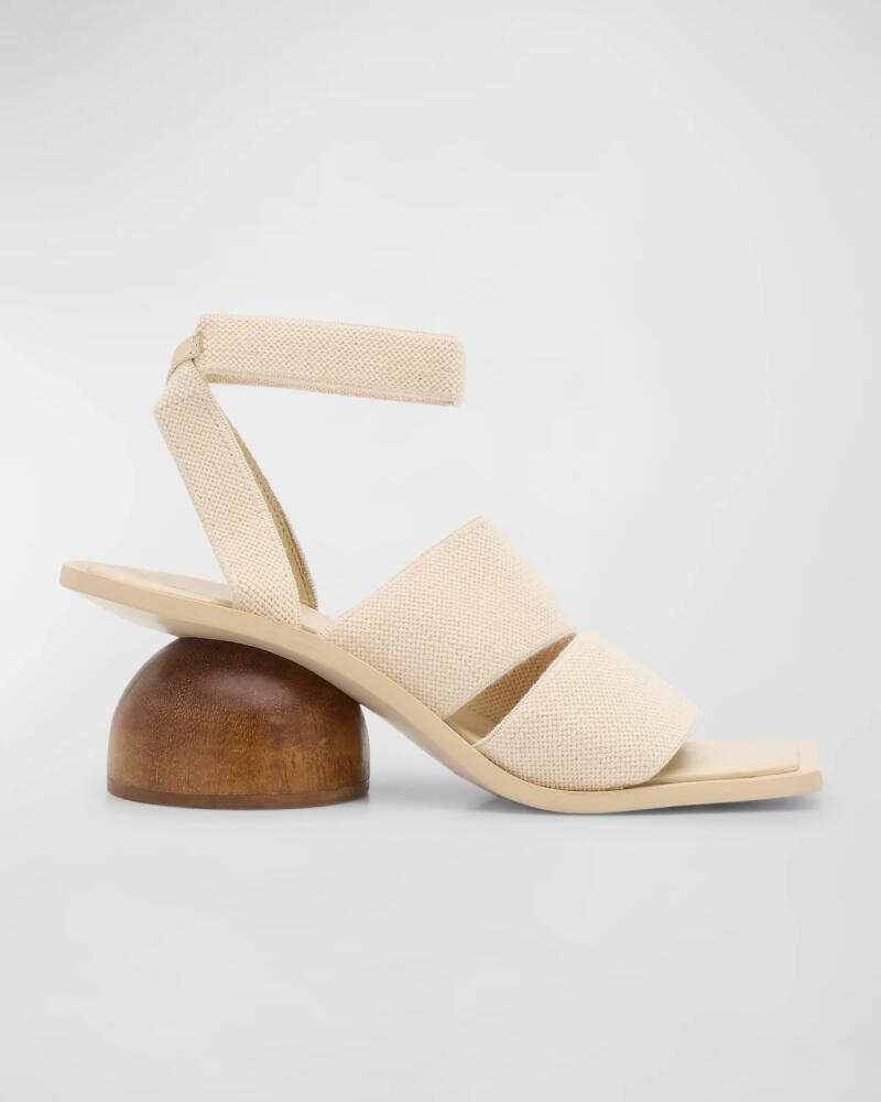 Cult Gaia Dunia Stretch Cotton Dome-Heel Sandals Cover