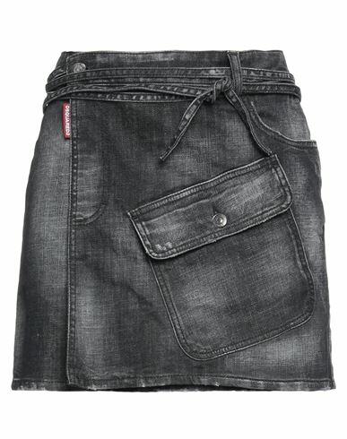 Dsquared2 Woman Denim skirt Black Cotton, Elastane Cover