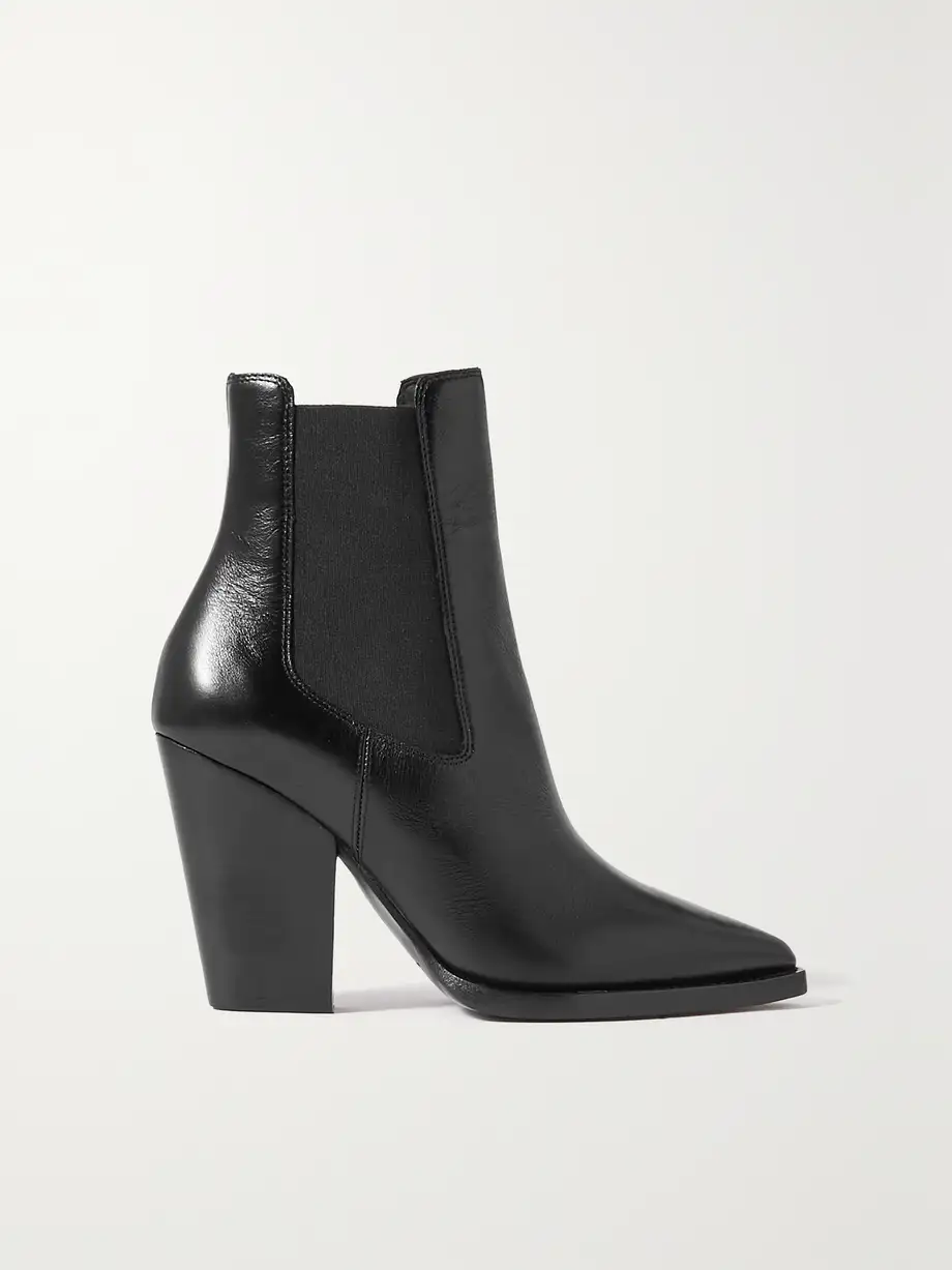 SAINT LAURENT - Theo Leather Ankle Boots - Black Cover