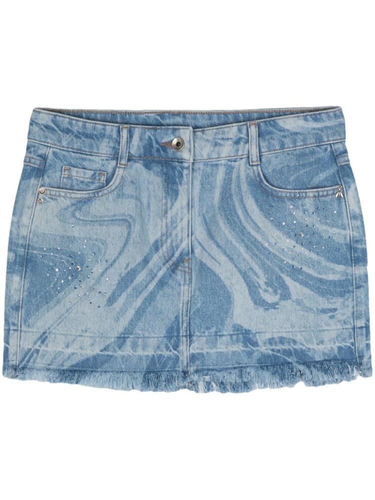 Patrizia Pepe abstract-pattern denim mini skirt - Blue Cover