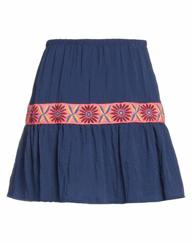 Cotazur Woman Mini skirt Blue Viscose, Nylon Cover