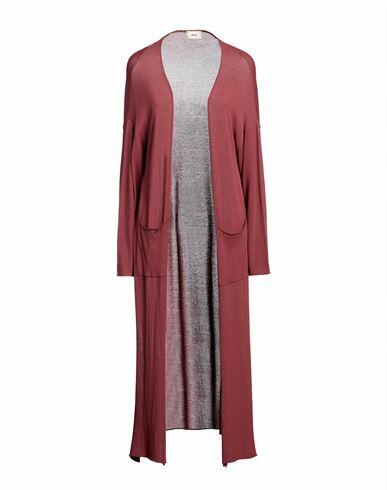 Akep Woman Cardigan Brick red Viscose, Polyester Cover