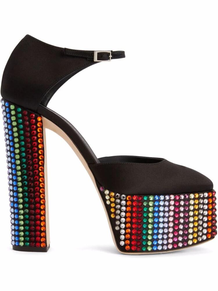 Giuseppe Zanotti Bebe Strass studded platform pumps - Black Cover