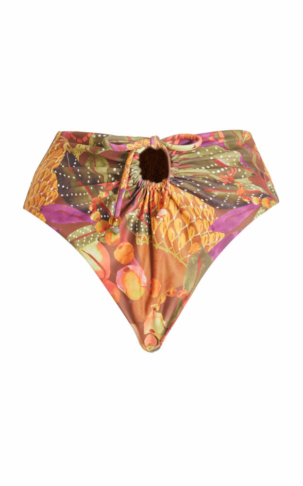 Andrea Iyamah - Uwa High-Waisted Cutout Bikini Bottoms - Multi Cover