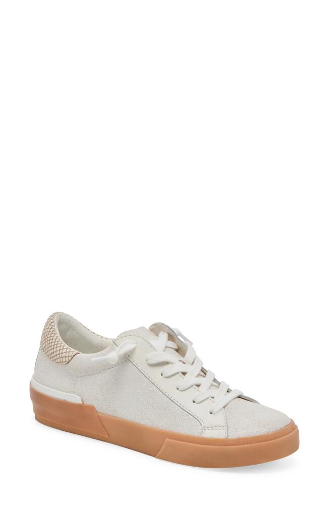 Dolce Vita Zina Sneaker in Ivory Multi Crackled Leather Cover