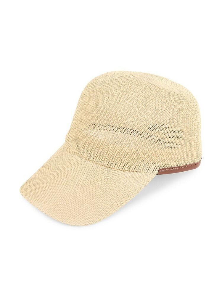 Saks Fifth Avenue Made in Italy Men's Straw Baseball Cap - Natural Cover