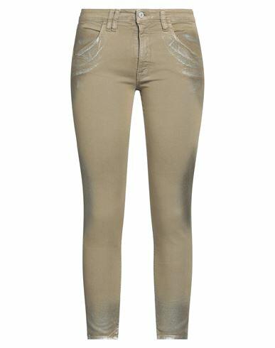 Cycle Woman Pants Khaki Cotton, Elastane Cover