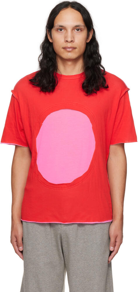 Edward Cuming SSENSE Exclusive Red & Pink Circle Window T-Shirt Cover