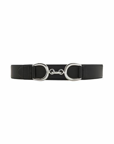 8 By Yoox Leather Belt With Clasps Woman Belt Black Calfskin Cover