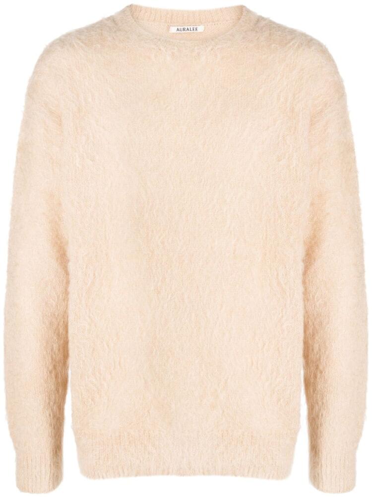 Auralee fleece crew-neck jumper - Neutrals Cover