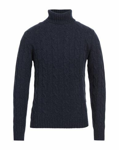 Daniele Fiesoli Man Turtleneck Navy blue Geelong Wool Cover