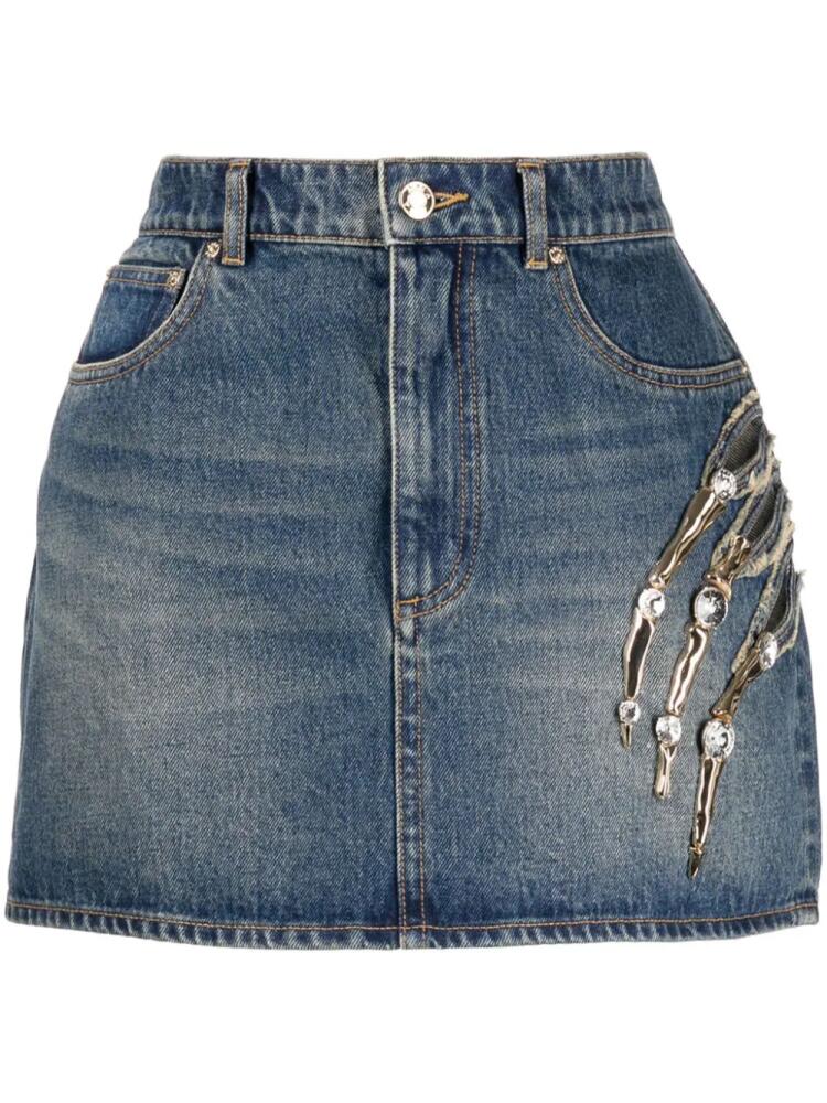 AREA Claw Cut denim miniskirt - Blue Cover