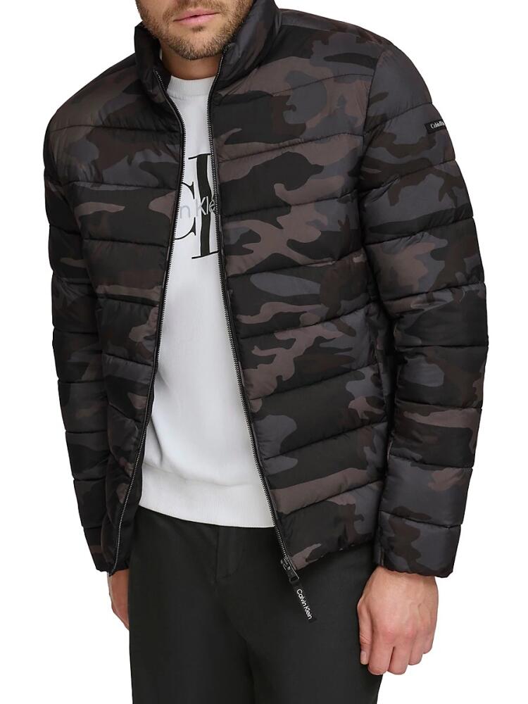 Calvin Klein Men's Stretch Puffer Jacket - Black Camo Cover