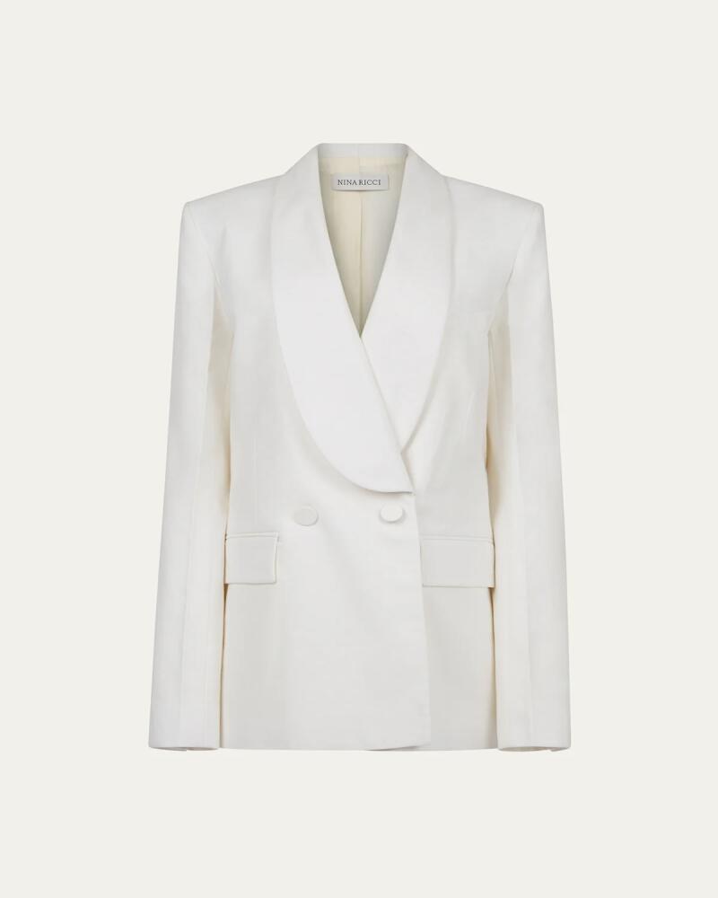 Nina Ricci Double-Breasted Shawl Collar Blazer Cover